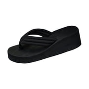 Black Thong Sandals for Women