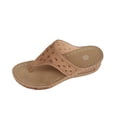 thumbnail image 1 of HomeDM Womens Wedge Walking Thong Sandals Summer Open Toe Slip On Casual Summer Beach Flip Flops, Brown Size 8.5, 1 of 7