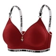 thumbnail image 1 of HomeDM Womens Wireless Bra, Comfort Full Coverage Push Up Everyday Bralettes Lift and Support T-Shirt Bra, Wine, 42B-C, 1 of 2