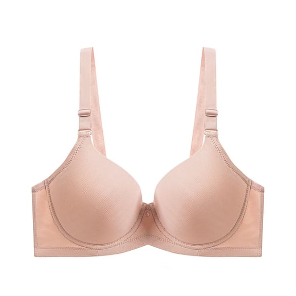 HomeDM Womens Wireless Bra Plus Size Supportive Seamless Bras Full Coverage Push Up Comfy No Underwire Tshirt Bras, Beige, 36D