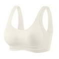 thumbnail image 1 of HomeDM Womens Wireless Bras, Seamless Full Coverage Everyday Bras Comfort Push Up No Underwire Supportive Bralettes, White, M, 1 of 7