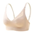 thumbnail image 1 of HomeDM Womens Wireless Soft Supportive Bra Push Up Comfort No Underwire Full Coverage T-Shirt Bra, White, L, 1 of 7