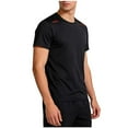 thumbnail image 1 of HomeDM Workout Shirts for Men, Quick Dry Short Sleeve Athletic Solid Color Tops Crew Neck T Shirt for Running Gym, Black, 1 of 4
