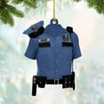 thumbnail image 1 of HomeDesign Personalized Police Ornaments Police Ornament Police Officer Flat Ornament Hanging, Police Gift Thin Blue Line Ornament Christmas Car Hanging Ornament Decorations Custom (Police 4) (Blue), 1 of 10