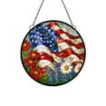 thumbnail image 1 of HomeDm 4th of July Hanging Door Sign Acrylic Independence Day Decorations Stripes Welcome Patriotic Door Hanger American Rustic Wooden Plaque for Wall Front Porch Outdoor Farmhouse, 1 of 6