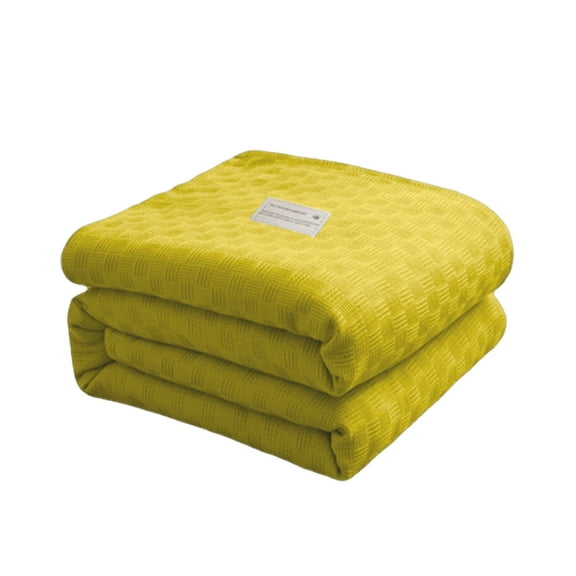 HomeDm Cotton Throw Blanket Twin Size Breathable All Season Bed Blanket Lightweight Soft Blanket for Home Sofa Traveling Camping Outdoor 78.74x59.06in