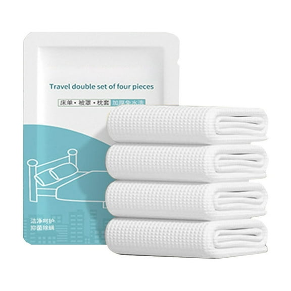 HomeDm Disposable Bed Sheets Travel Set, Disposable Sheets Travel Bedding Cover for Hotel, Disposable Travel Sheet with Quilt Cover and Pillowcase for Travel Business Trip Hospital