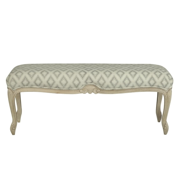 HomeFare Carved Leg Upholstered Bench
