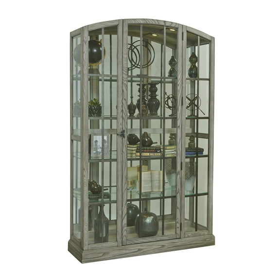 HomeFare Contemporary Curio China Cabinet Ash Gray