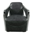 thumbnail image 1 of HomeFare Modern Club Arm Chair Metal And Leather Black, 1 of 3