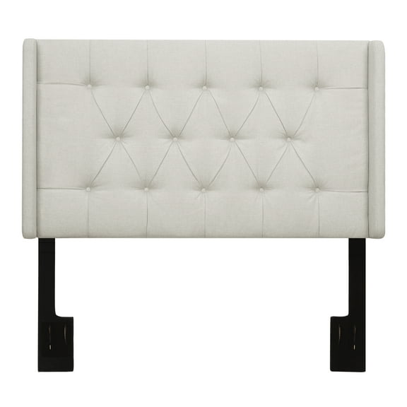 HomeFare Shelter Button Tufted King / California King Headboard in Linen White