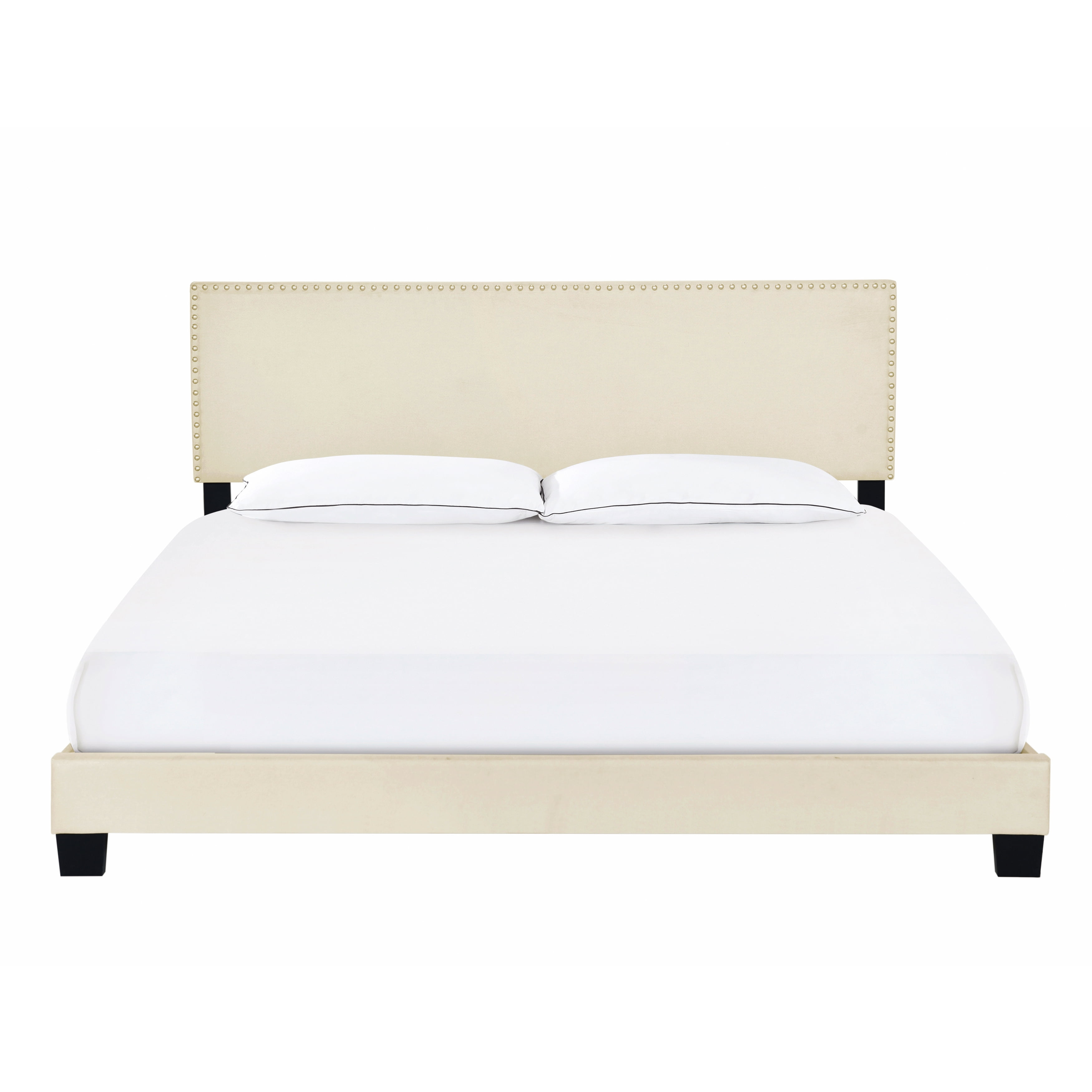 HomeFare Upholstered King Size Nail Head Trimmed Bed Linen