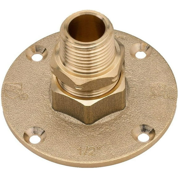 HomeFlex 11-464-005 1/2-Inch Brass Corrugated Stainless Steel Tubing x MIPT Termination Flange