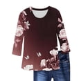 thumbnail image 1 of HomeGardon 3/4 Length Sleeve Womens Tops,Plus Size Spring Clothes for Women Women‘s Printed Blouses 3/4 Sleeve Round Neck Pullover Fashionable Top,S-XXXXXL, 1 of 4
