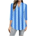 thumbnail image 1 of HomeGardon 3/4 Length Sleeve Womens Tops Summer Tops for Women Casual Printed 3/4 Sleeve V-Neck Blouse Fashionable and Comfortable Top,S-XXL, 1 of 5
