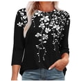 thumbnail image 1 of HomeGardon 3/4 Length Sleeve Womens Tops,Women's Tops Women's Round Neck Fashionable Casual Long Sleeved Top,S-XXXL, 1 of 5