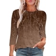 thumbnail image 1 of HomeGardon 3/4 Length Sleeve Womens Tops,Womens Shirts Women's Round Neck Cover Casual Printed Fashion Top,S-XXL, 1 of 7