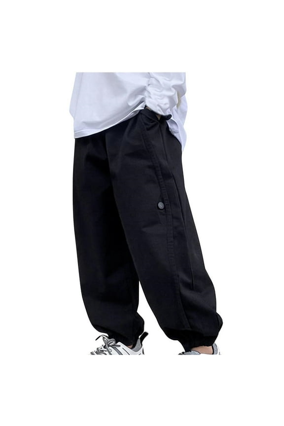 Back to School Uniform Pants Cargo Pants Children's Casual and Comfortable Long Work Pants and Elastic Waisted Pants Worn Outside