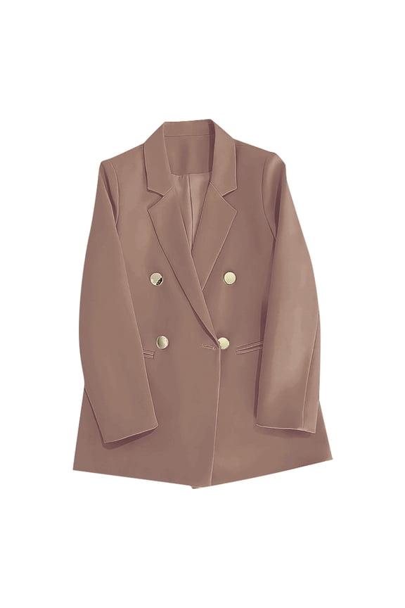 Blazers for Women Clearance!Women's Casual Blazers Long Sleeve Lapel Open Front Double Breasted Suit Business Work Office Blazer Jackets, Fashion Fall Buttons Blazer Jackets for Women