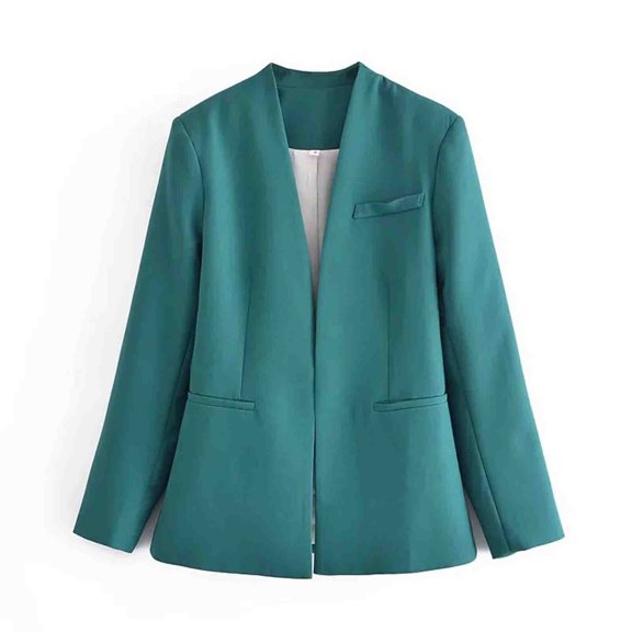 HomeGardon Blazers for Women Womens Casual Blazers Open Front Long Sleeve Work Office Suit Jackets Blazer Solid Color Knit Blazer Business Open Front Loose Fit Blazer Jacket Fall Fashion