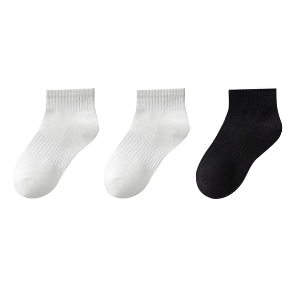 HomeGardon Boys and Girls Socks Toddler Socks Children's 3PC Boys and Girls Student Solid Color Cotton Short Tube Socks Sports Socks Sweat Absorbing and Odor Pro of Socks