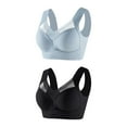 thumbnail image 1 of HomeGardon Bras 2PCs Plus Size Bras for Women Wirefree Bras No Underwire Full Coverage Back Smoothing Bras Lightly Lined Classic Everyday Seamless Bra Women's T-Shirt Push Up Bra, 1 of 2