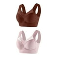 thumbnail image 1 of HomeGardon Bras 2PCs Plus Size Bras for Women Wirefree Bras No Underwire Full Coverage Back Smoothing Bras Lightly Lined Classic Everyday Seamless Bra Women's T-Shirt Push Up Bra, 1 of 2