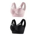 thumbnail image 1 of HomeGardon Bras 2PCs Plus Size Bras for Women Wirefree Bras No Underwire Full Coverage Back Smoothing Bras Lightly Lined Classic Everyday Seamless Bra Women's T-Shirt Push Up Bra, 1 of 2
