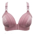 thumbnail image 1 of HomeGardon Bras Front Closure Bra for Women,Wireless Full Freedom Comfort Women's Front Closure Bra Underwire Unlined Plus Size Lacy Unpadded Full Coverage Racerback T-Shirt Bras, 1 of 2
