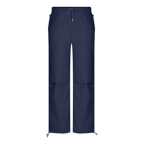 HomeGardon Cargo Pants for Men Casual Sport Pocket Drawstring Solid Color Elastic Waist Cargo Pants,S-XXL