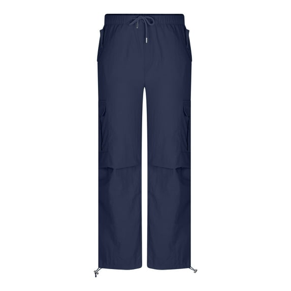 HomeGardon Cargo Pants for Men Casual Sport Pocket Drawstring Solid Color Elastic Waist Cargo Pants,S-XXL
