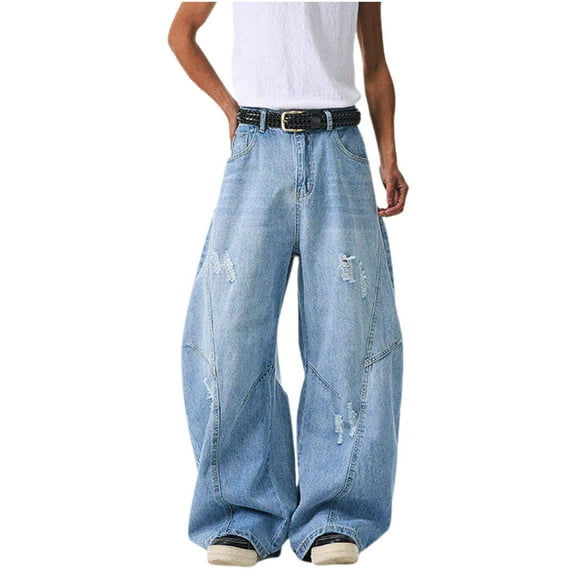 HomeGardon Cargo Pants for Men Men Vintage Outdoors Fashion Solid Casual Pocket Jeans Cargo Pants,S-XXXL