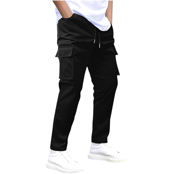 HomeGardon Cargo Pants for Men Loose High Elasticity Multi Pocket Straight Leg Work Pants,S-XXL