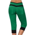 thumbnail image 1 of HomeGardon Capri Pants for Women,Yoga Pants Women,Summer High Waisted Solid Color Capris Color Matching Slim Fitting Yoga Gym Pants,S-XXXL, 1 of 4