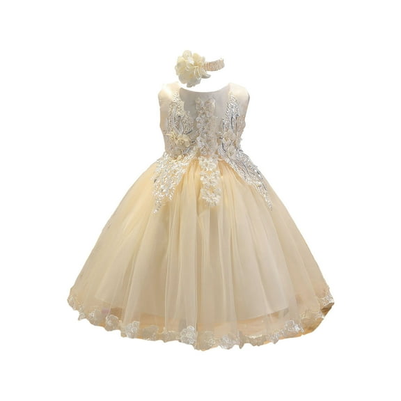HomeGardon Flower Girl Dress,Toddler Dress for Girls,Party Sleeve Dress Girl Princess Birthday Party Skirt Little Girls Bowknot Flower Girl Toddler Adorable Pageant Dress,7M-3Y