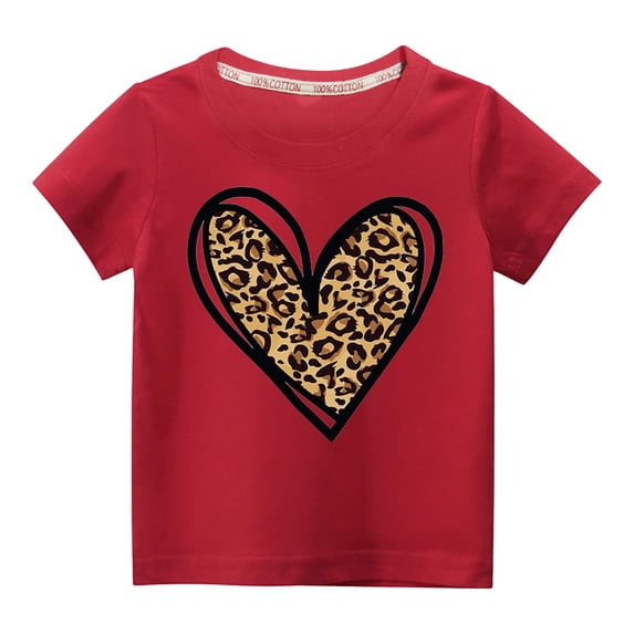 HomeGardon Girls Shirts,Shirts for Girls,Toddler Kids Boys Girls Cute Round Neck Print Short Sleeve,110-150
