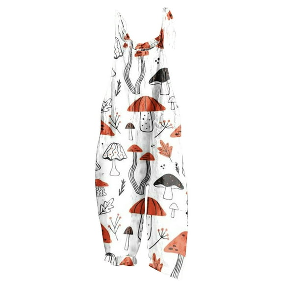 HomeGardon Jumpsuit for Women Ladies Flag Printed Summer Sleeveless Jumpsuits Backless Loose Long Playsuits Rompers Jumpsuit Rompers,XXL