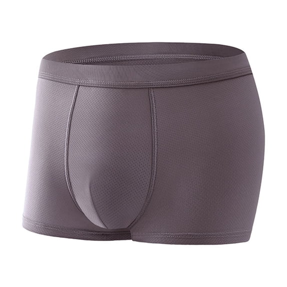HomeGardon Mens Boxer Briefs,Men Ice Silk Traceless Breathable High-elastic Home Flat Underpants,L-XXXXL