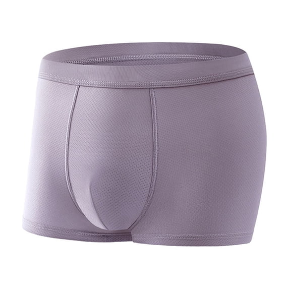 HomeGardon Mens Boxer Briefs,Men Ice Silk Traceless Breathable High-elastic Home Flat Underpants,L-XXXXL