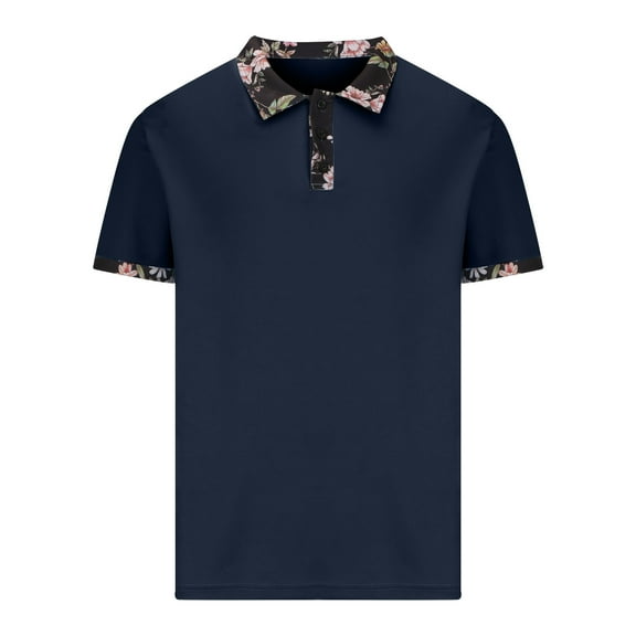 HomeGardon Shirts for Men,Mens Shorts Turn Down Collar,Men's Lapel Button Striped Loose Casual Shirt,S-XXXL