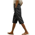 thumbnail image 1 of HomeGardon Shorts for Women Linen Shorts,Summer Clothing Elastic Waist Pocket Half Shorts Pants Casual Stretchy Pants with Pocket,S-XXXL, 1 of 6