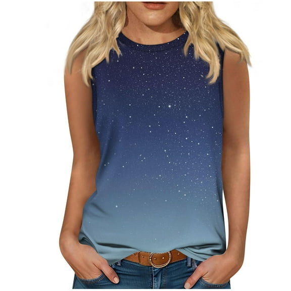 HomeGardon Tank Tops for Women Sleeveless Tank Tops Plus Size,Women's Summer Casual Fashion Loose Round Neck ,S-XXL