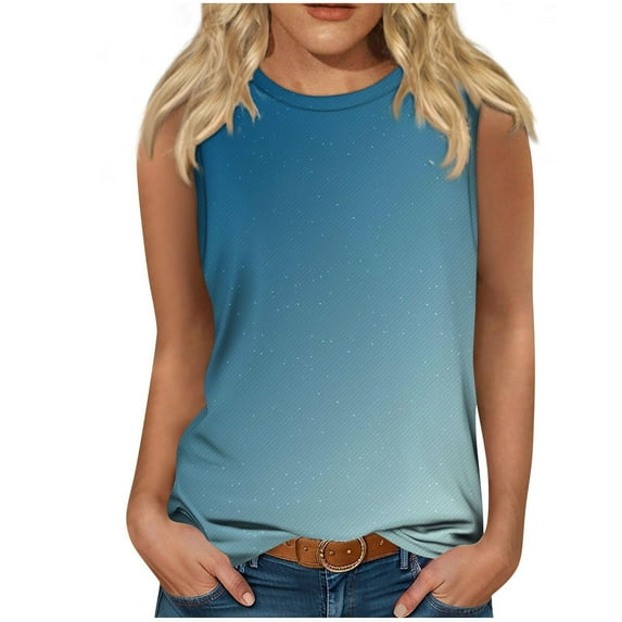 HomeGardon Tank Tops for Women Sleeveless Tank Tops Plus Size,Women's Summer Casual Fashion Loose Round Neck ,S-XXL