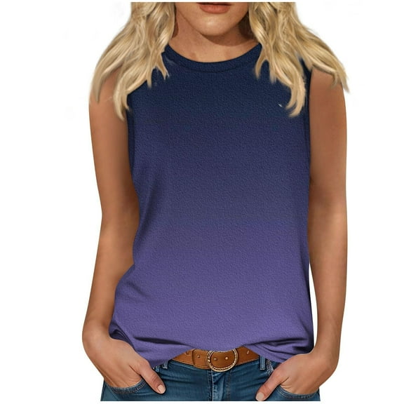 HomeGardon Tank Tops for Women Sleeveless Tank Tops Plus Size,Women's Summer Casual Fashion Loose Round Neck ,S-XXL