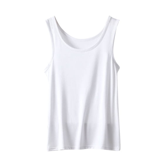 HomeGardon Womens Tank Tops Basic Tank Tops for Women Plus Size,Women's Solid Color Loose Sleeveless Round Neck T-shirt Home Top Thin Bottoming Shirt,M-XXL