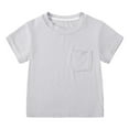 thumbnail image 1 of HomeGardon Cotton Shirts Toddler Kids Boys Fashion Cute Solid Color Soft Short Sleeve Pocket Home Wear,Gray, 1 of 4