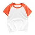 thumbnail image 1 of HomeGardon Cotton Shirts for Boys Girls Raglan Short Sleeve T-Shirt Casual Solid Baseball Tee Soft Breathable Summer Top Undershirt for Kids,Orange, 1 of 3