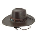 thumbnail image 1 of HomeGardon Cowboy Hats for Women Ethnic Style Sun Shading Western Cowboy Hat Sun Protection Curled Riding Top Hat, 1 of 2