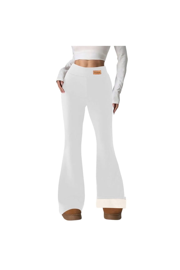 Flared Pants for Women Thermal Leggings Casual Span Ladies Leggings High Waist Keep Warm Long Pants