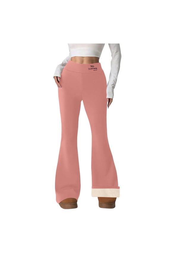 Flared Pants for Women Thermal Leggings Casual Span Ladies Leggings High Waist Keep Warm Long Pants